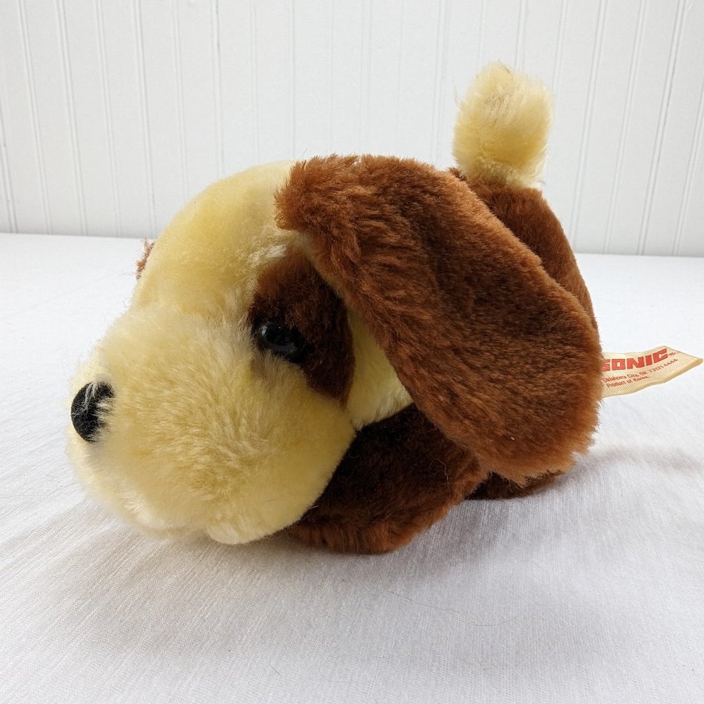 Vintage Sonic Brown Beige Puppy Dog Plush 6"Stuffed Animal 1987 Namkung Korea